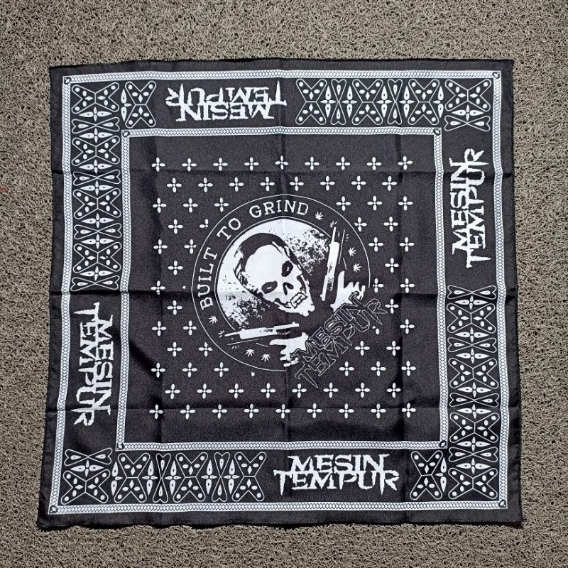 Slayer Mesin Tempur Grindcore X Garasi Rebel Distro Bandana Music Band Metal Sapu Tangan Kasual