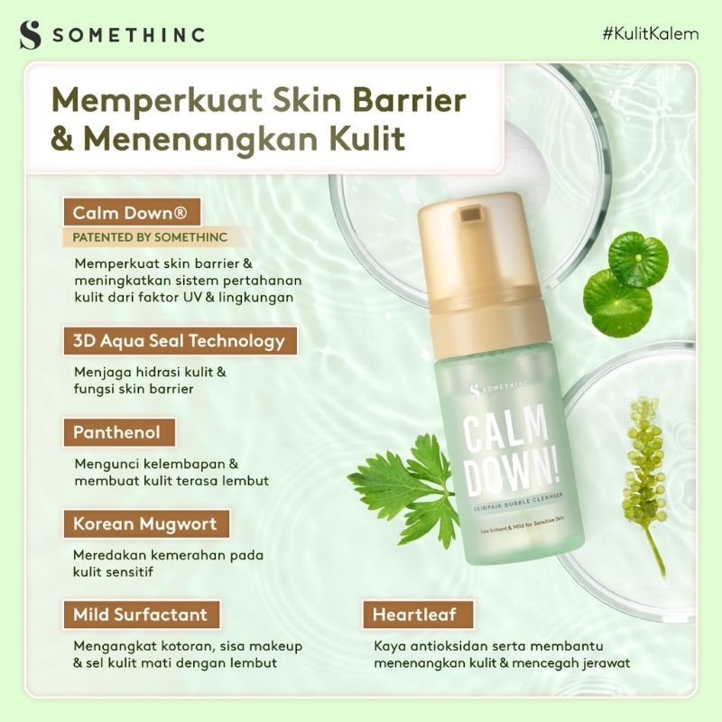 Somethinc Calm Down! Skinpair Bubble Cleanser | Low Irritant &amp; Mild For Sensitive Skin