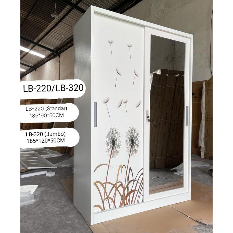 Lemari Baju Sliding Besi LB-320 - Lemari Baju Sliding - (PLAT LEBIH TEBAL YA)