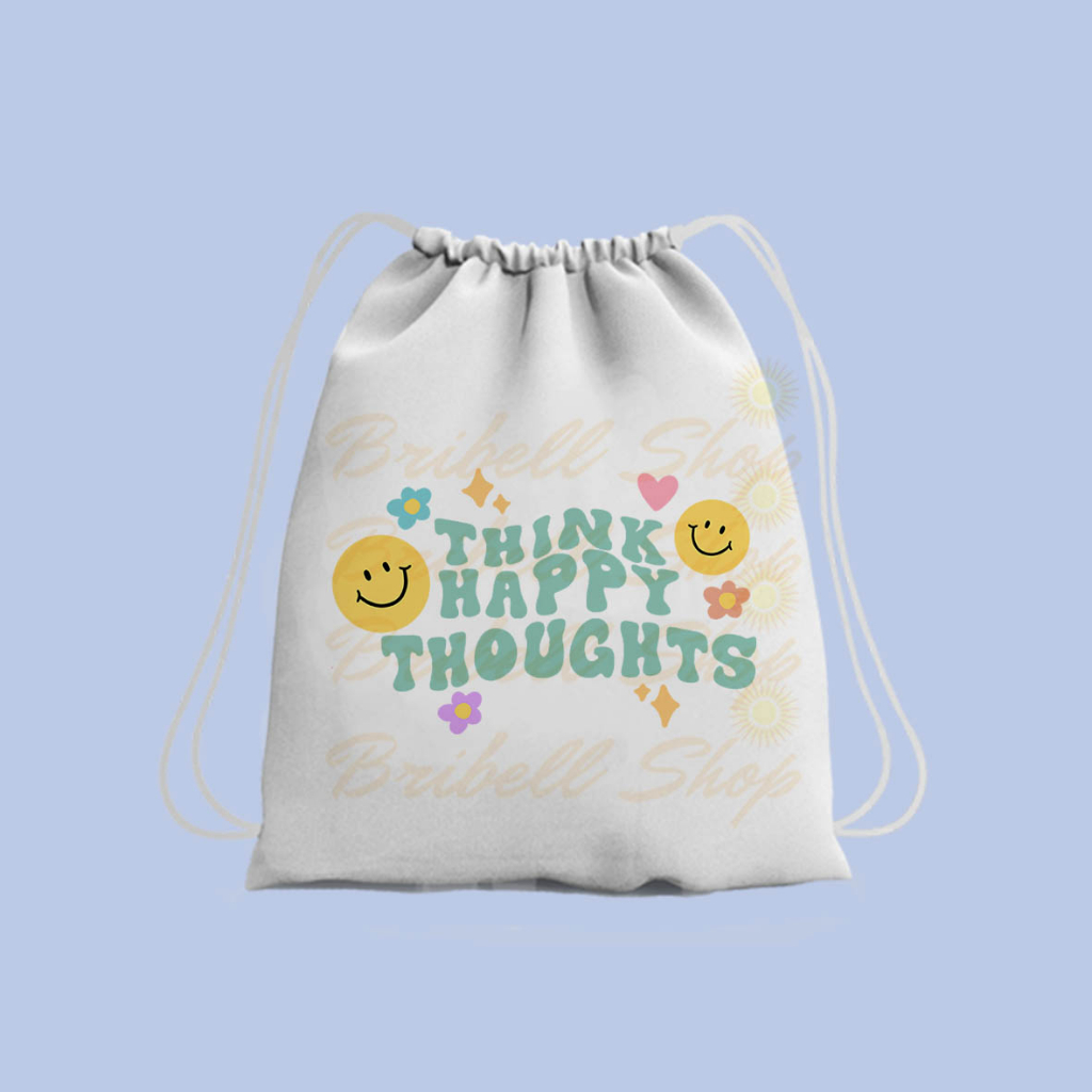 Bribell - Tas Serut Quotes Doodle Aesthetic Kekinian Original Bisa Cod Muat Laptop