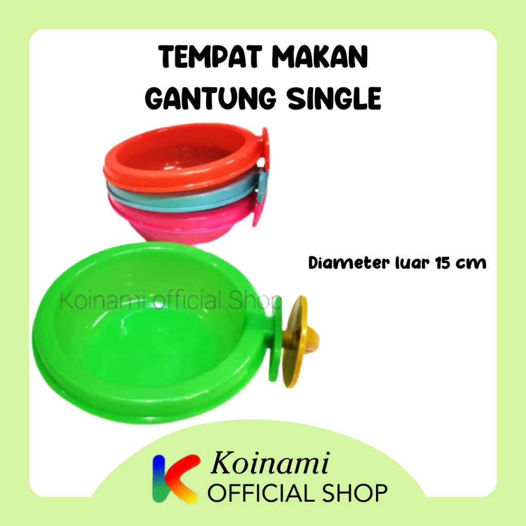 Tempat makan gantung single / pet feeder / pet bowl kucing kelinci burung