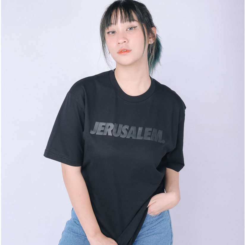 [ORI] WADEZIG T-SHIRT - JERUSALEM BLACK ON BLACK Kaos Pria