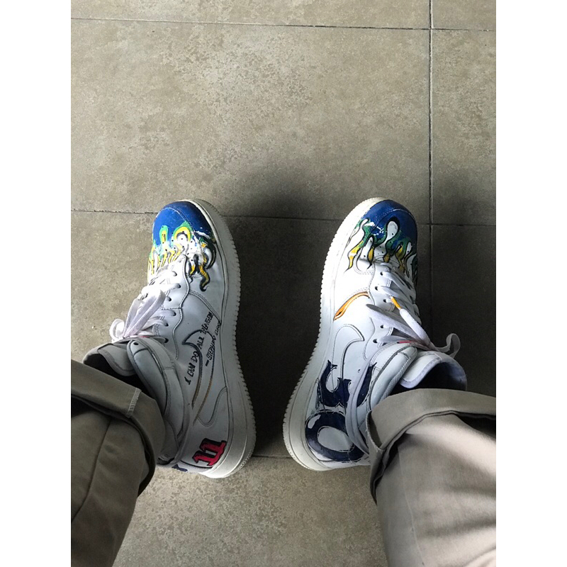 Sepatu Nike airforce1 x Stephen curry custom art size 46