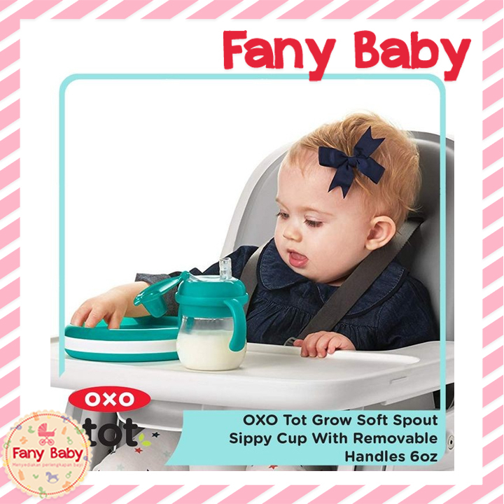 OXO TOT GROW SOFT SPOUT SIPPY CUP WITH REMOVABLE HANDLES 6OZ 150ML