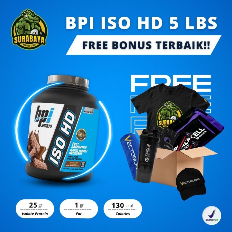 BPI SPORTS ISOHD ISO HD 5 LBS BPOM WHEY PROTEIN ISOLATE HYDROLIZED WPI