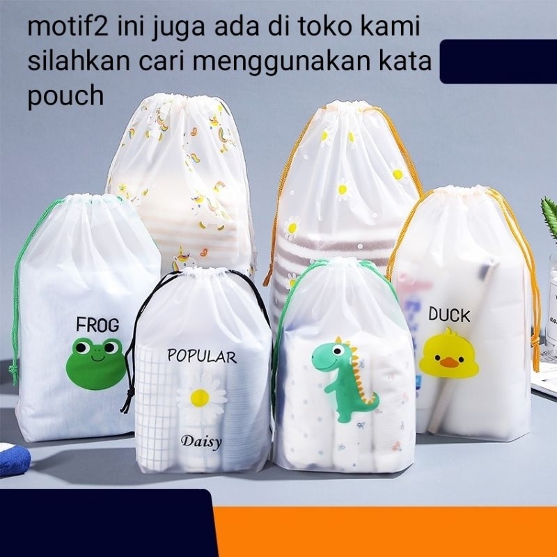 Pouch Make Up Serut Tas Serut Kantong Serut Travel Organizer Bag Kosmetik Makeup Make Up Anti Air Pouch Kantong HP Wanita Tas Wadah Kosmetik