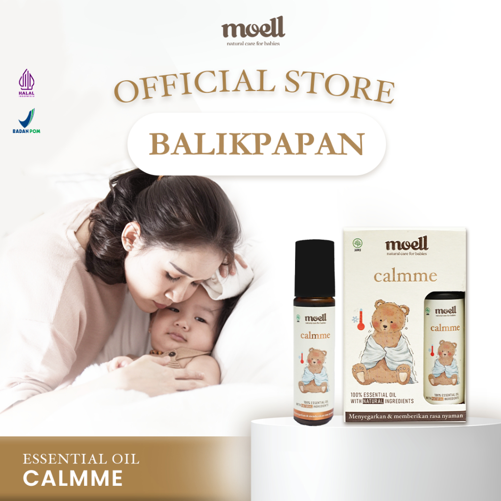 Moell Calmme Natural Essential Oil Balikpapan / Pereda Demam Pada Anak / BPOM