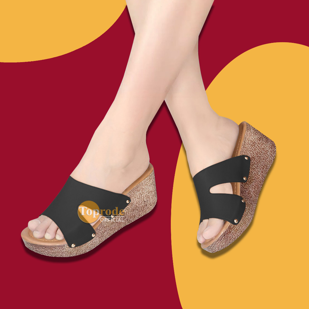 WEDGES SANDAL WANITA MURAH DEWASA KEKINIAN TERBARU SENDAL PEREMPUAN  CEWEK  KONDANGAN CASUAL SANTAI IBU IBU CEWE ORIGINAL TS07