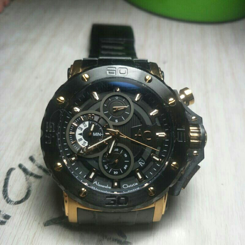 Jam tangan pria original Alexandre Christie AC 9205 MC cal 6810 Rose gold
