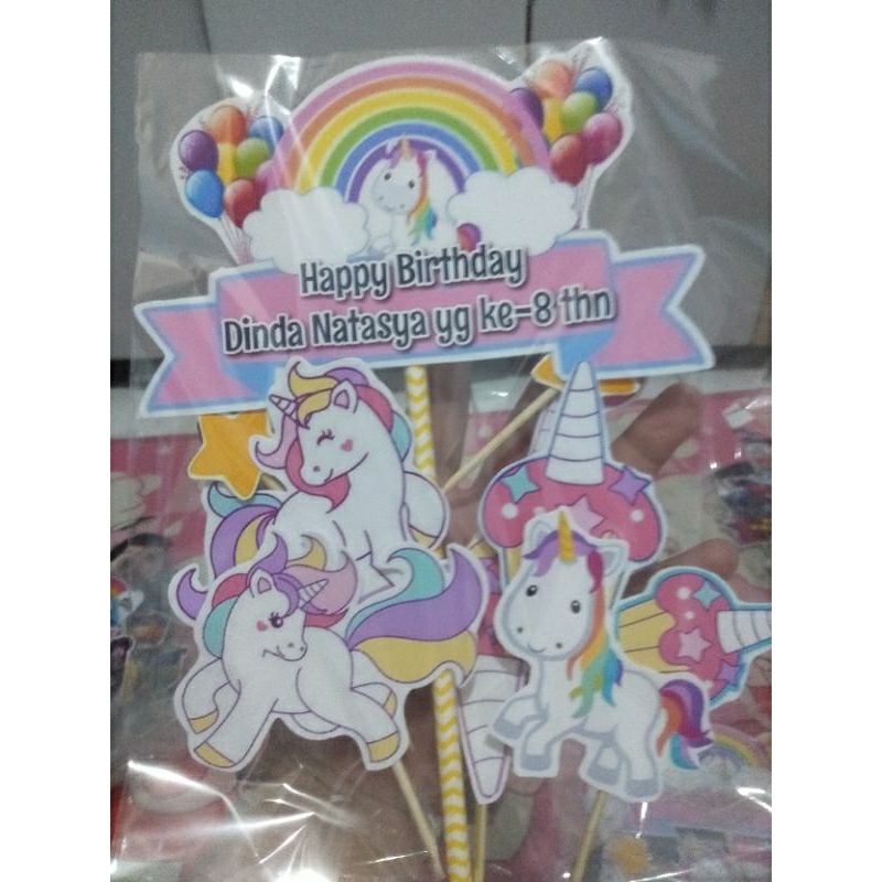 [Whispers] Topper cake kue unicorn bisa custom nama dan ucapan