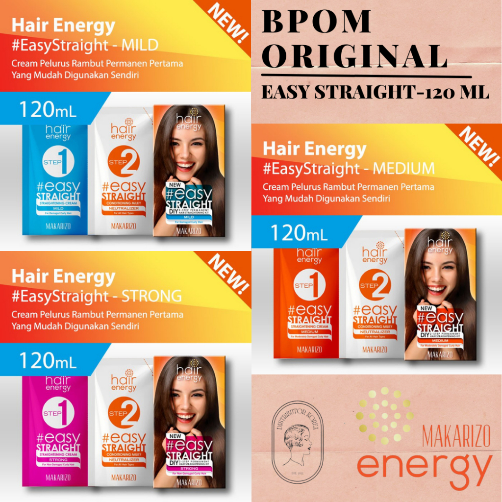 (TERMURAH) MAKARIZO EASY STRAIGHT 120ml, MAKARIZO EASY STRAIGHT MILD, MAKARIZO EASY STRAIGHT MEDIUM,