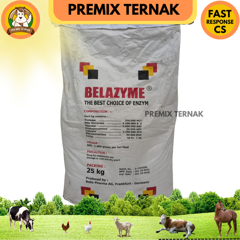 BELAZYME 1kg - Suplemen enzim ternak - Enzim Unggas - Enzim Ayam - Enzim Bebek - seperti NATUZYME