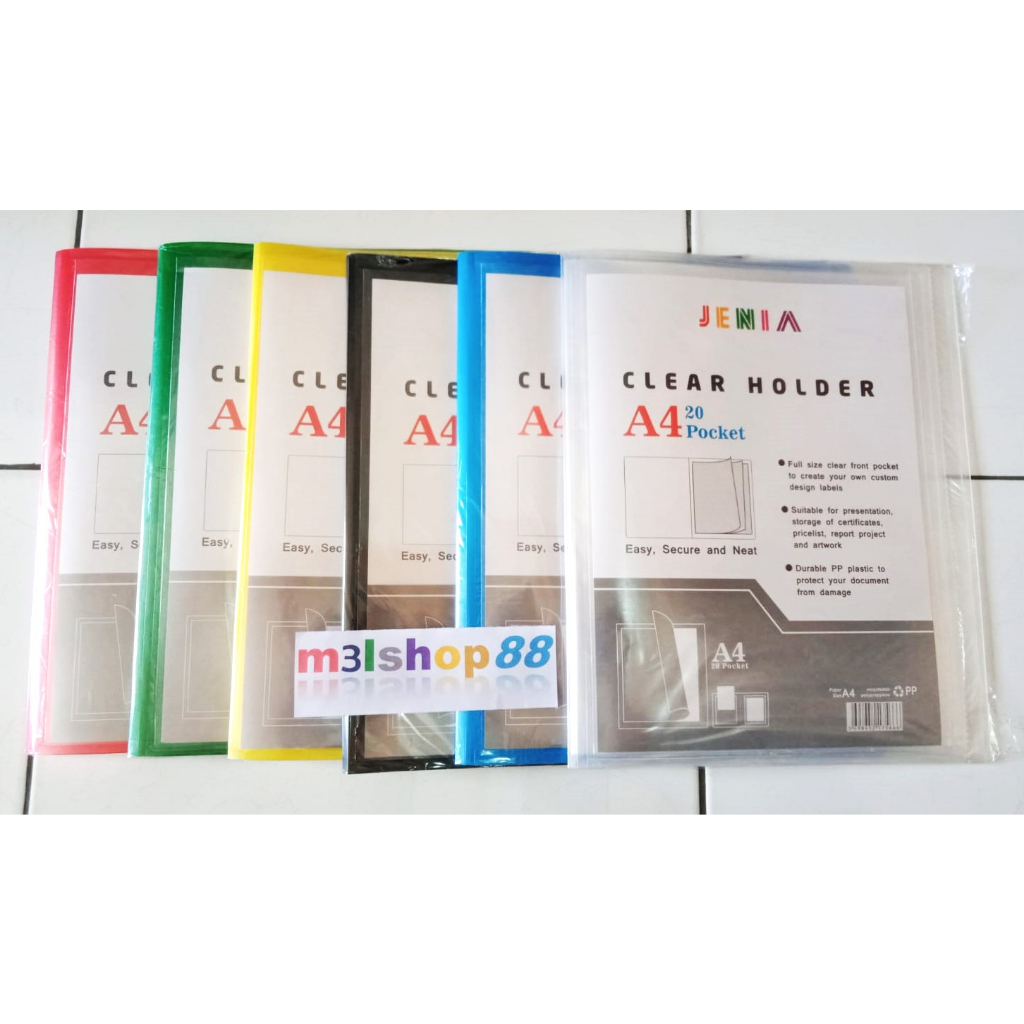 

Clear holder A4 20 lembar JENIA / MEDIA KITA-1 pcs