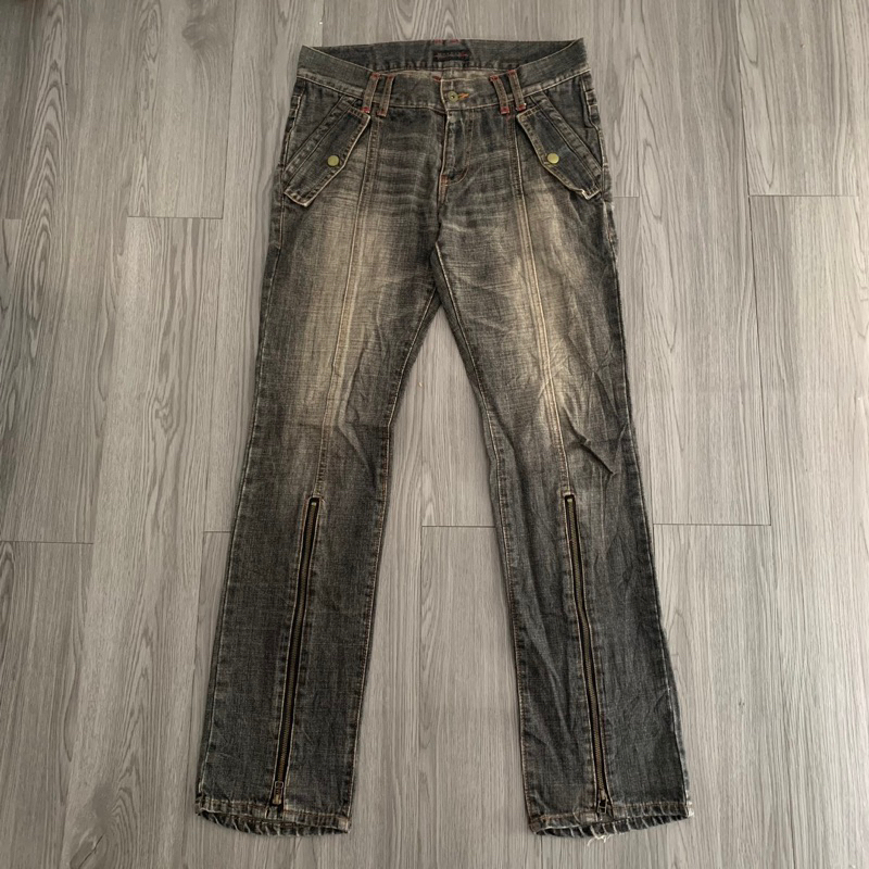 Morgan Homme Flared Zipper Denim