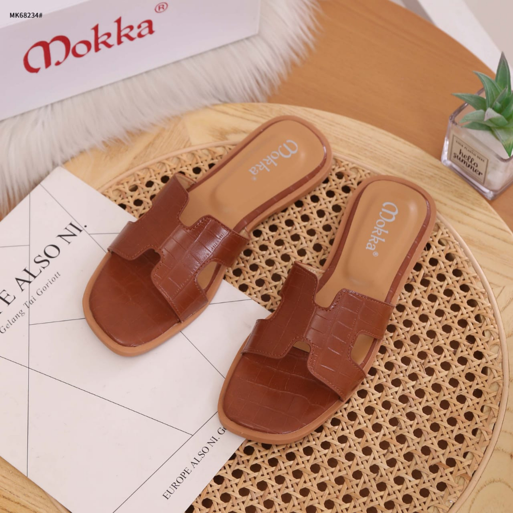 Mokka Casual H With Croco Matt Flat Women Sandal MK68234