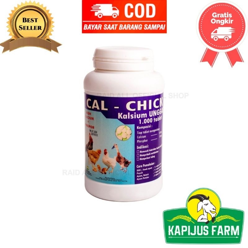 Calchick 1000 Tablet Kalsium Ayam Penguat Tulang Ayam