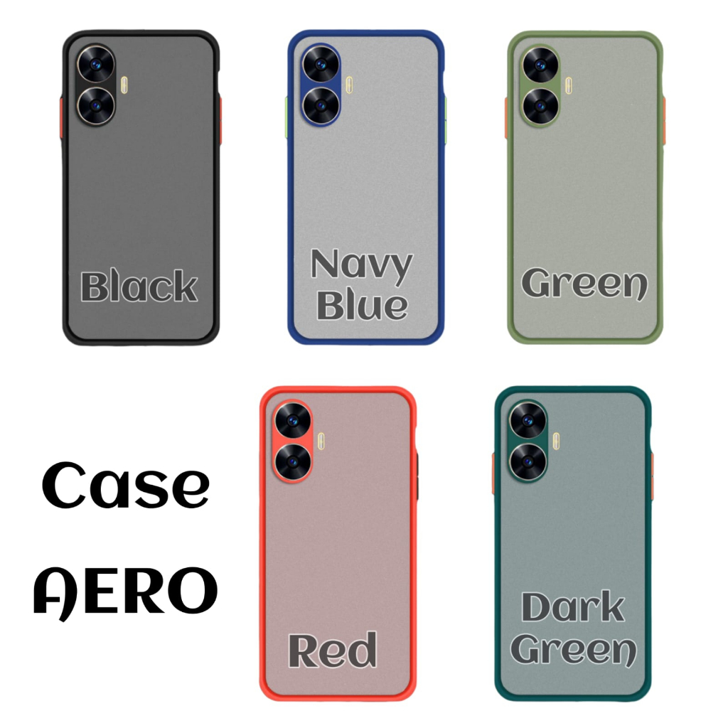 PROMO Paket 3IN1 Case Aero For REALME C55 Softcase Aero Carbon Free Tempered Glass Camera &amp; Garskin - FIDS STOR