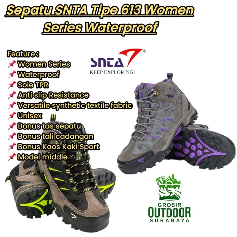 Sepatu SNTA 613 Middle Women Waterproof variant warna , tersedia juga snta 611 , snta 605, snta 610 