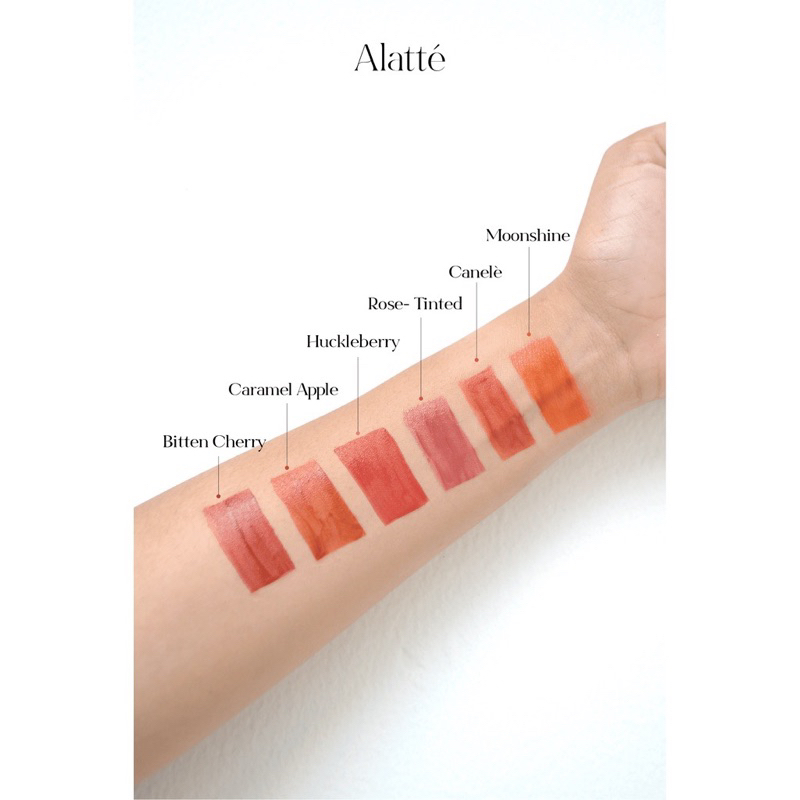 ALATTE Lip Glazed Liptint 3,5 ML MOONSHINE/CANELLE/HUCKLEBERRY/CARAMEL APPLE/ROSE TINTED/BITTEN CHERRY