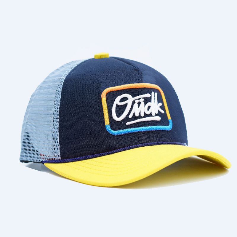 Omidoki Trucker Hat Kuning Abu Navy