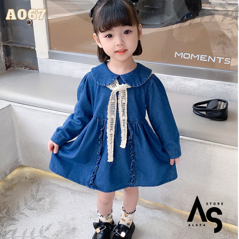 Dress anak perempuan Import denim 1-4 Tahun A067