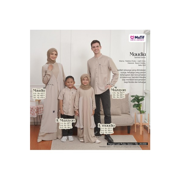 SARIMBIT MAUDIA-MUZAYYAN MUTIF 2023 PALATTES KHAKI ORIGINAL TERBARU