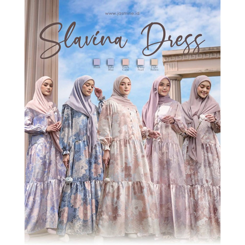 Slavina Dress Gamis Anggun Elegan by Jasmine