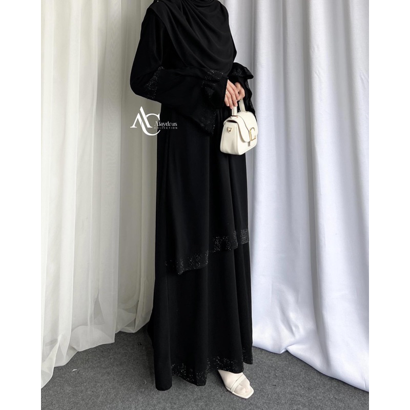 Abaya Gamis Hitam Dress Arab Saudi Bahan Jetblack 658