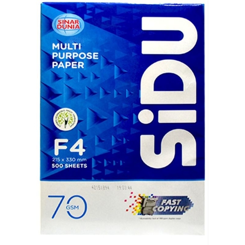 

PROMO !! HVS A4 / F4 SIDU 70gr / 70gsm Murah !!