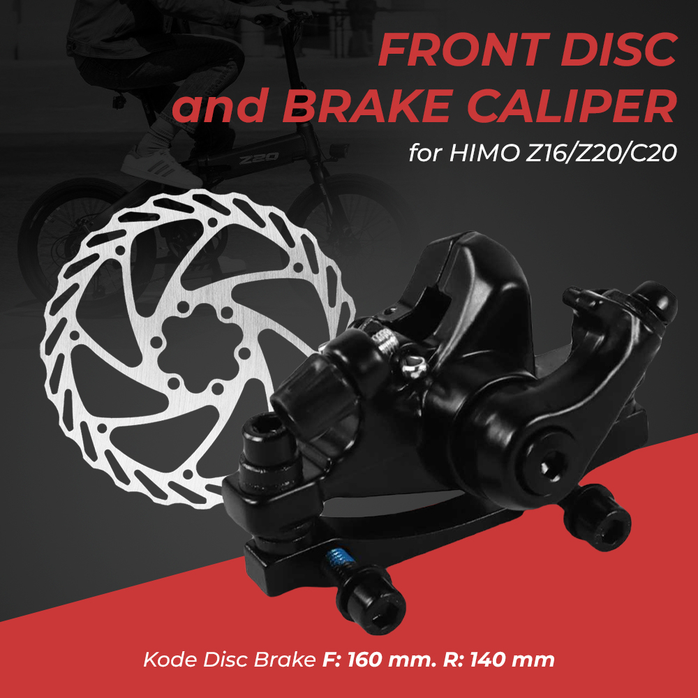 HIMO Cakram Front Disc + Brake Caliper F160 R140 for HIMO Z16/Z20/C20 - Black