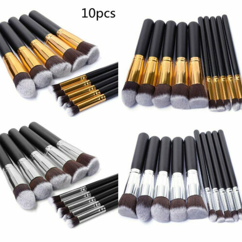 Set Kuas Make Up Kosmetik Wajah Mata 10 PCS Cosmetic MakeUp Brushes Kabuki Brush F008