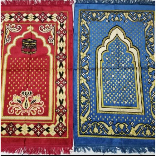 Sajadah Turkey Turki Ukuran Dewasa 70x110 cm Bahan Beludru Peralatan Sholat