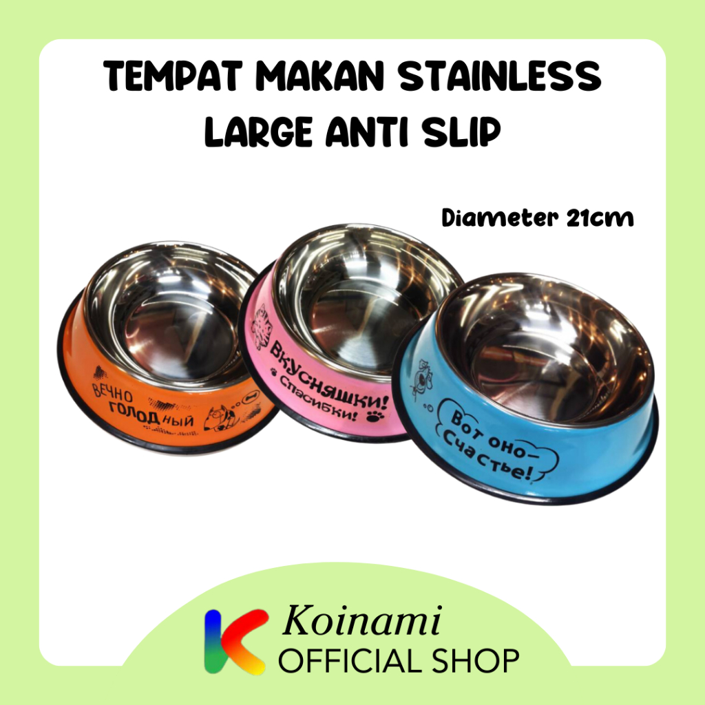 tempat makan stainles large anti slip / PET BOWL