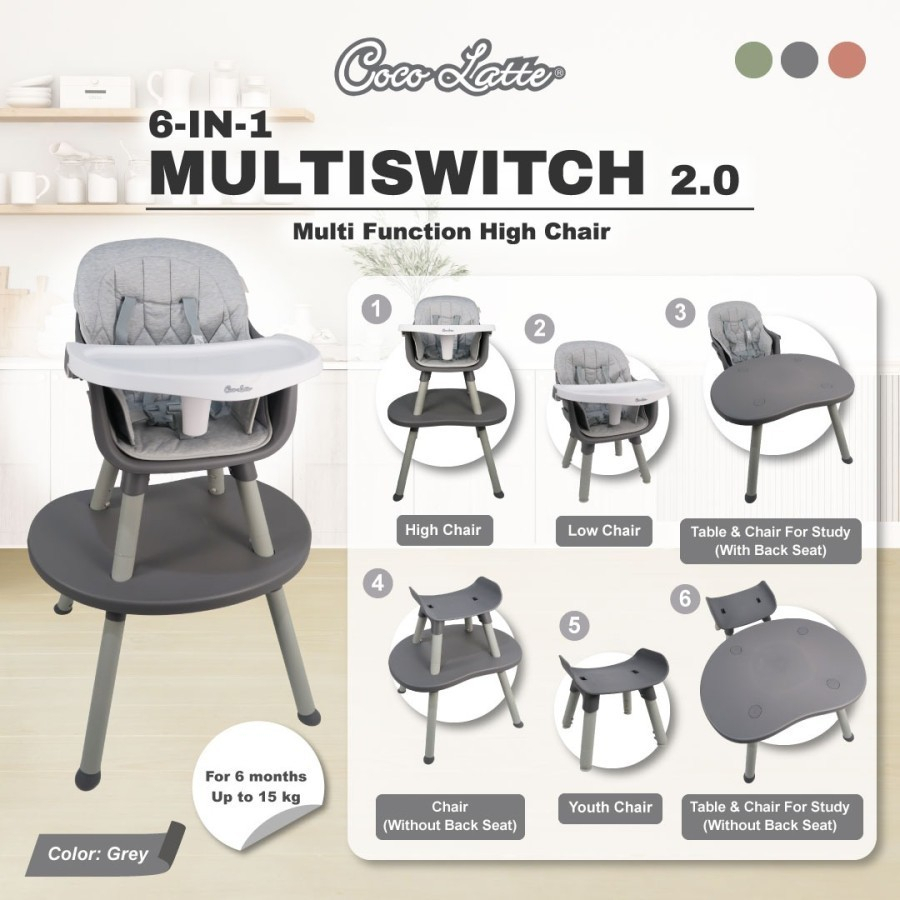 MultiSwitch 3in1 WBB X We Bare Bears / Cocolatte CL 2316 6in1 Multi Switch 2.0 Highchair / 10in1 Multi Switch Highchair