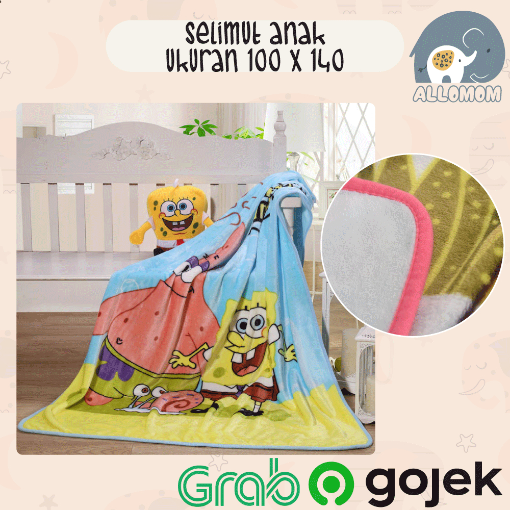 ( IMPORT ) SELIMUT BAYI / ANAK BAHAN HANGAT TEBAL HALUS MOTIF KARAKTER