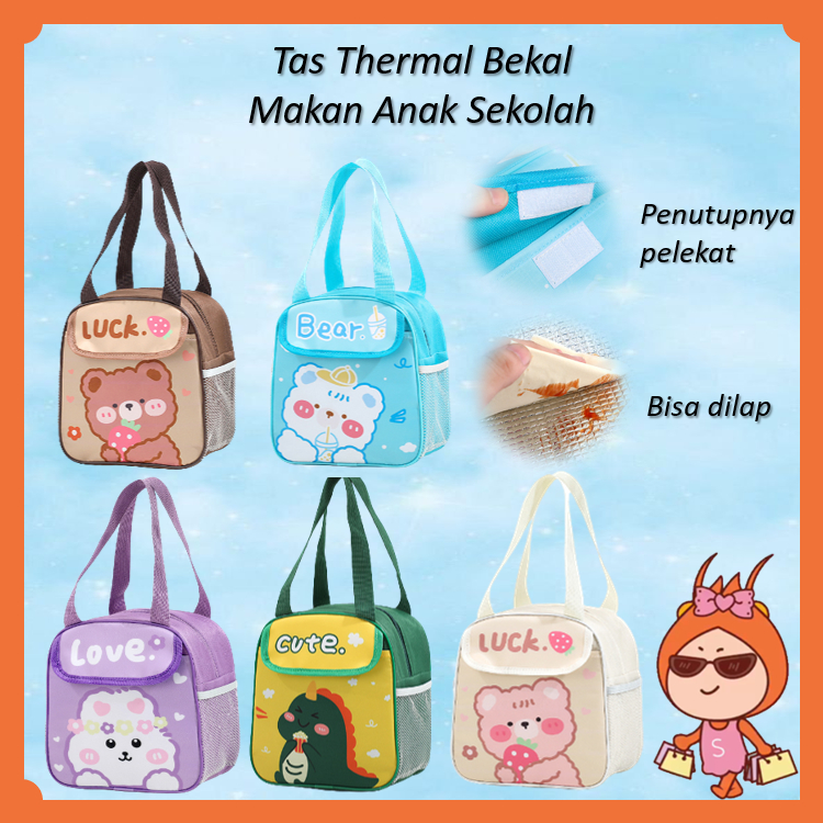 Reseller Welcome - T5749 Tas Bekal Anak Sekolah / Lunch Bag Cute Korea / Tas Travel Tenteng Mini Tas