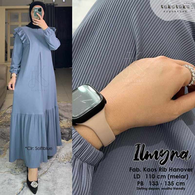 Gamis Bahan Kaos Rib Hanover • Ilmyra Dress By TukuTuku