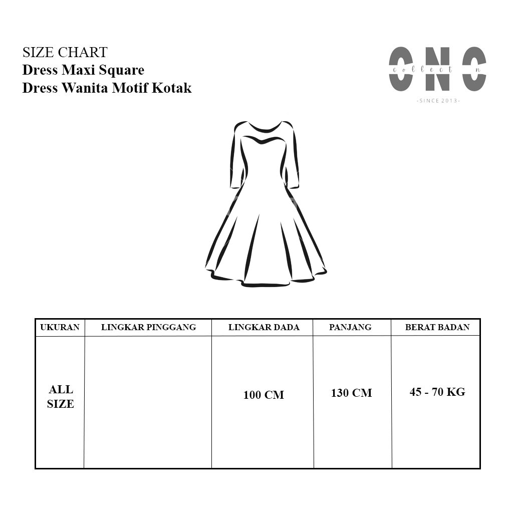 Dress Maxi Square | Dress Wanita Motif Kotak