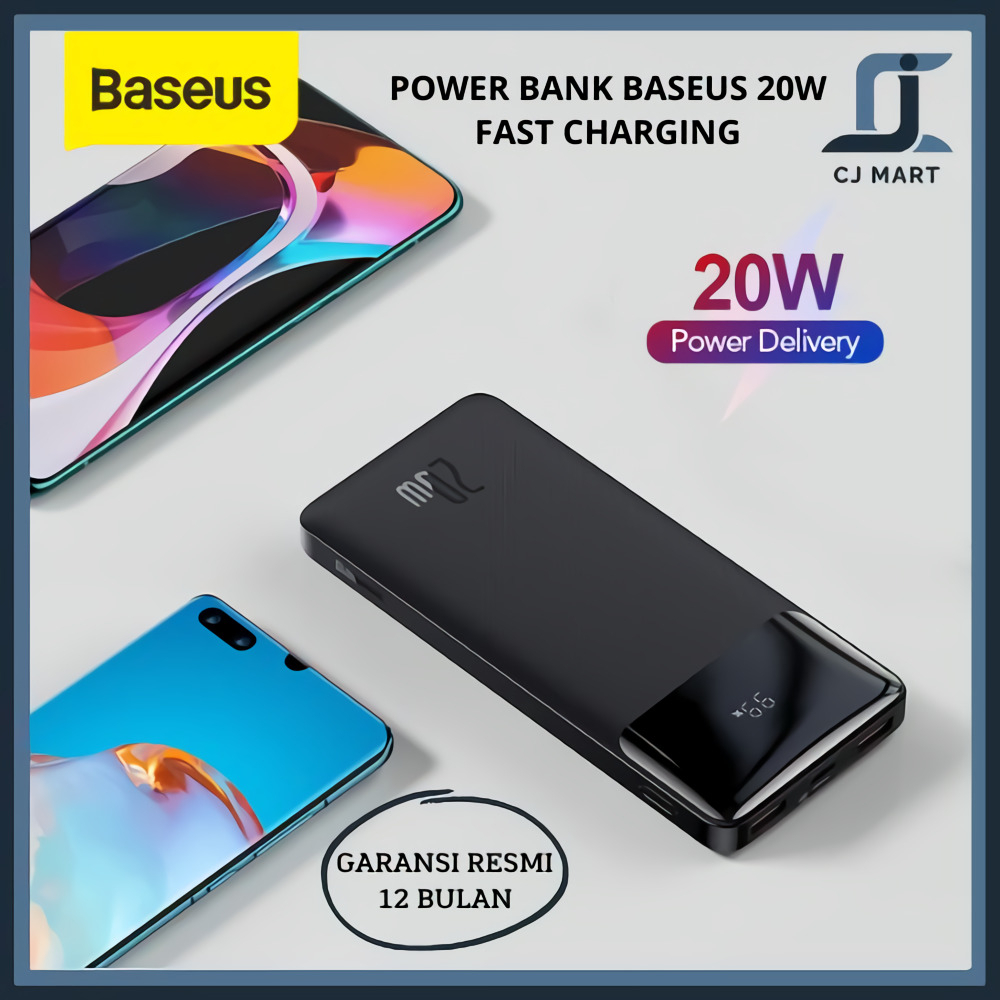 POWER BANK BASEUS 20W FAST CHARGING QUICK CHARGE 3.0 TYPE C PD