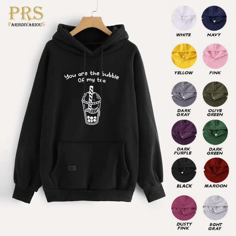 Parisdivarious Sweater Hoodie Jemper My Bubble Tea Bahan Fleece Size S - XXL (Pria &amp; Wanita)