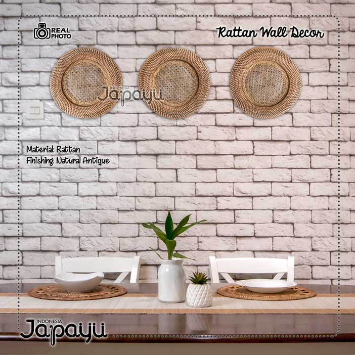 Hiasan Dinding Dekorasi Kerajinan Anyaman Rotan Rattan Wall Decor