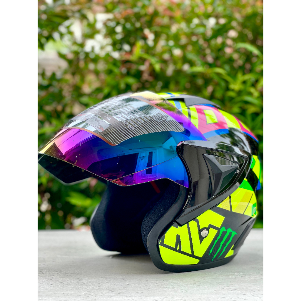 Helm Dewasa Ghm Vista Motif Solid Pria Wanita Kaca Pelangi