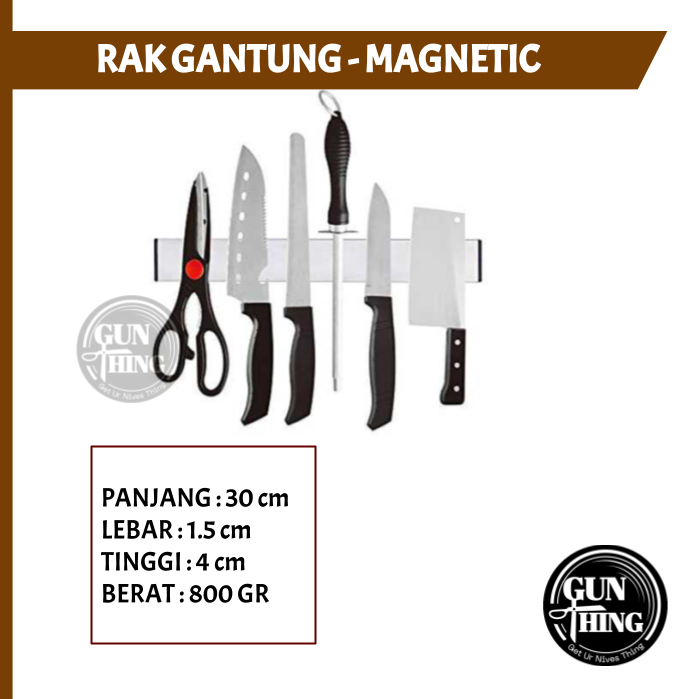 Rak Pisau Magnetik Serbaguna 30cm - GUNTHING