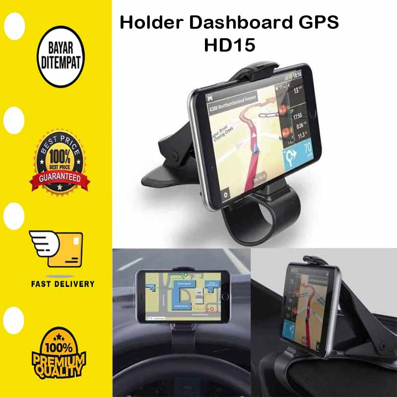 [BISA COD] Holder HP Mobil Jepit Dashboard Mount Smart HD15 Stand HP GPS Maps
