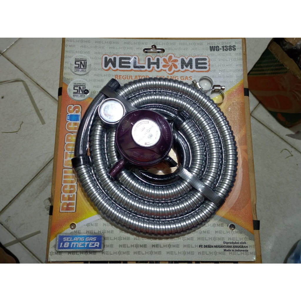 Paket Selang dan Regulator Gas Welhome WG 118S / 138S Berkualitas SNI