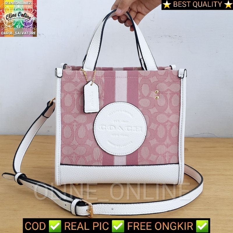 tas dempsey square bag CO*** rainbow brown pink peach purple white women shoulder dan tas jinjing coch canvas cirebon ready stock indrmayu kuningan majalengka losari instan