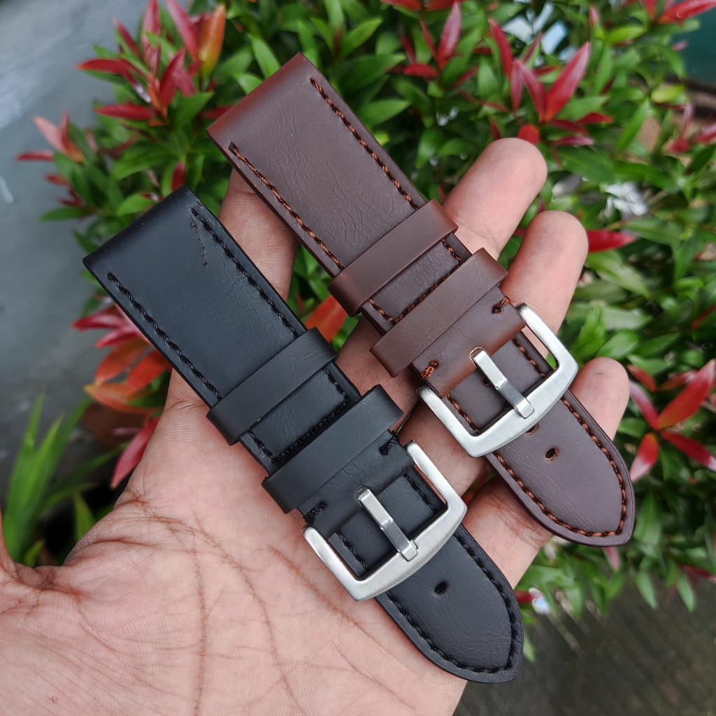 Strap Tali Jam Tangan Kulit Tebal Berkualitas 22mm 24mm 26mm