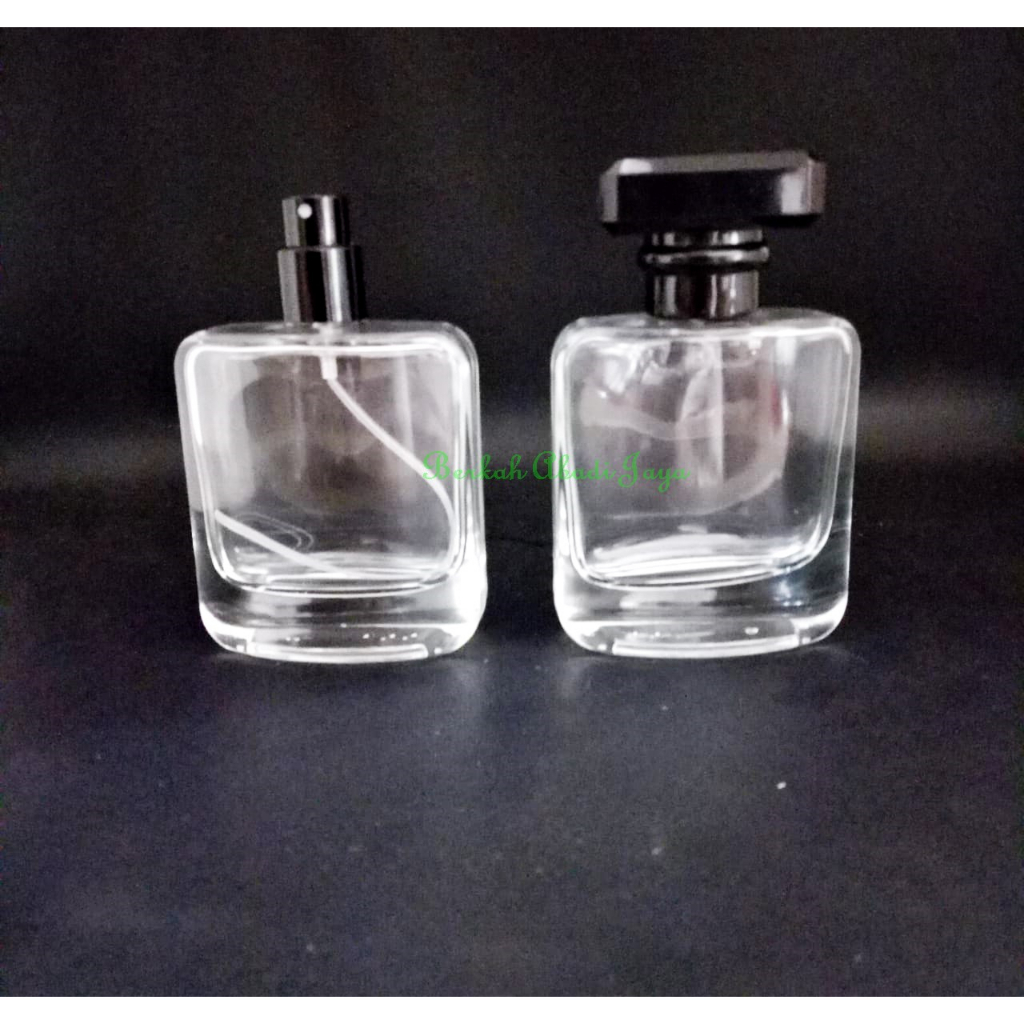 Botol Parfum V32647 semi press hitam cap Channel hitam mini harg per pcs