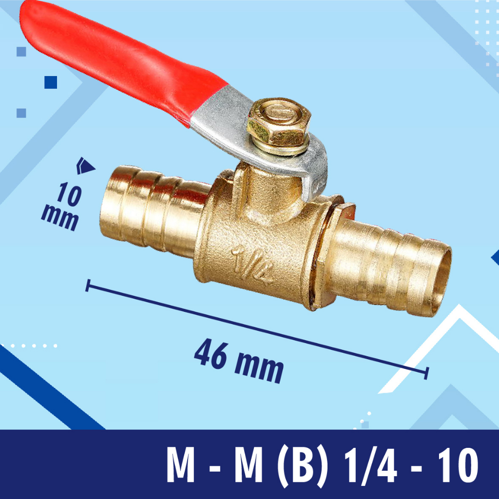 BALL VALVE / STOP KRAN / KERAN KUNINGAN male to male M-M 1/4 (B)