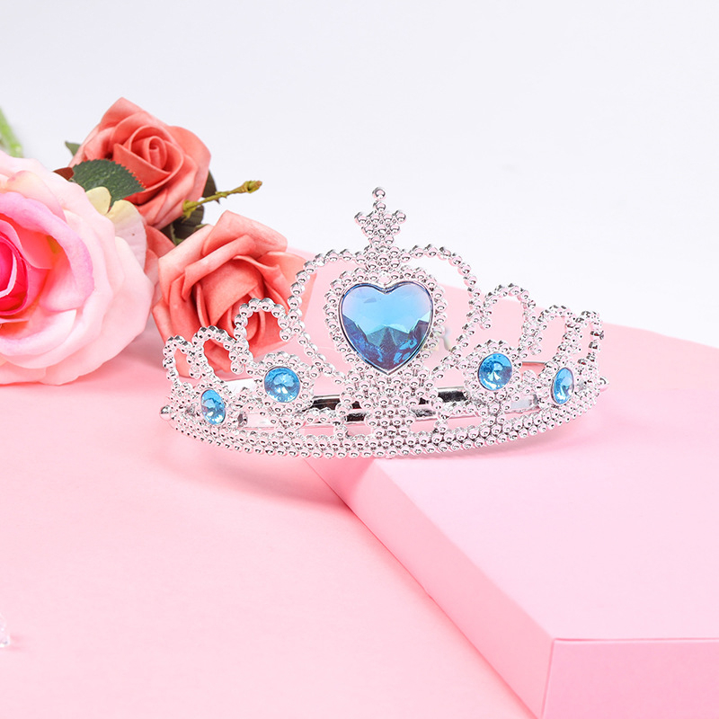 8 in 1 Girls Elsa Ana Aksesoris Set Perhiasan Mahkota Anting Gelang Kalung Cincin Mahkota Sarung Tangan Tongkat Salju Rambut Palsu Cosplay Disney Mainan Anak Anak Barbie Accesories Ulang Tahun Wig Kepang Elsa Putri DUyung Sophia The First